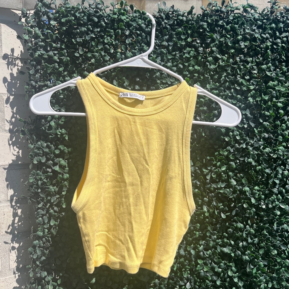 Zara yellow crop top